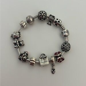 Pandora Silver Vintage  Charm Bracelet